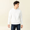 Sweat &agrave; capuche ecru homme