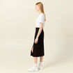 Jupe midi droite fendue noir femme