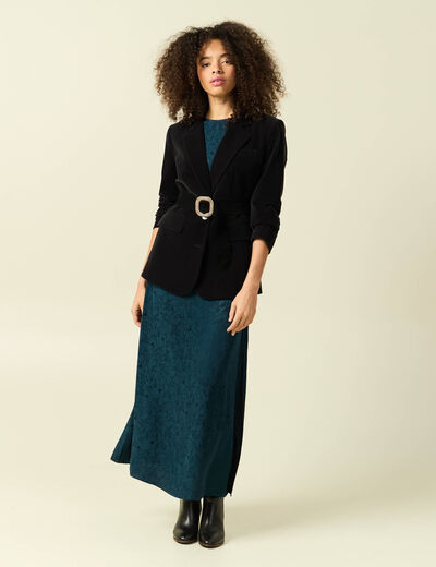 Robe sans manches bleu fonc&eacute; femme
