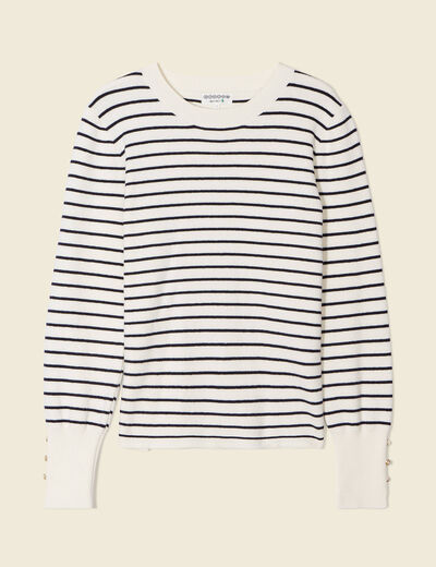 Pull manches longues ecru femme