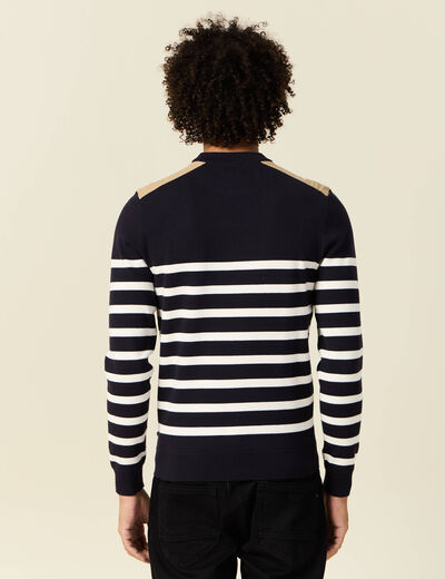Pull manches longues bleu foncé homme