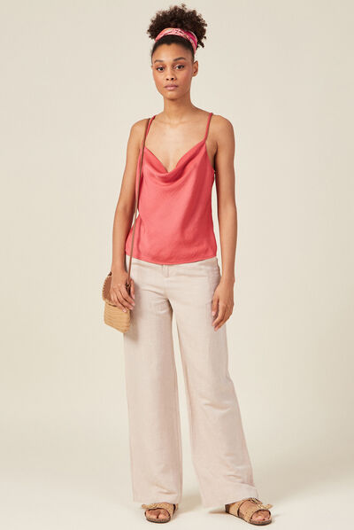 Caraco satin éco-responsable terracotta femme