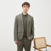 Veste blazer stretch vert fonc&eacute; homme