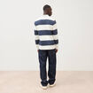 Polo manches longues broderie bleu marine homme