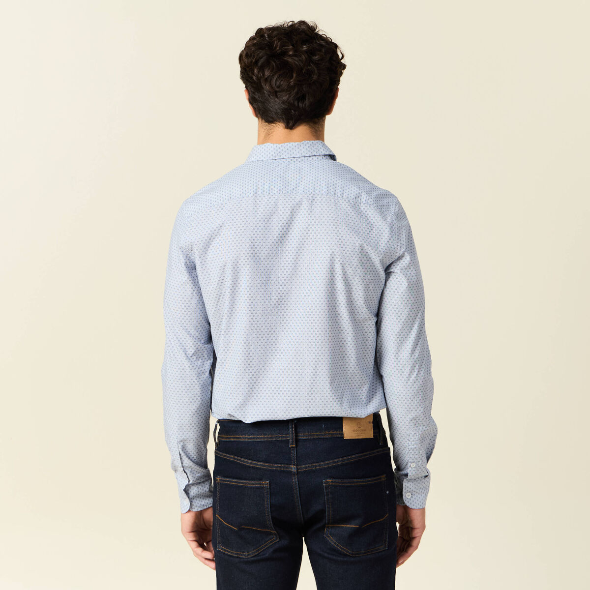Chemise manches longues bleu homme