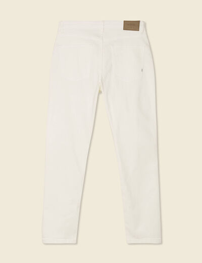 Jeans straight taille tapered denim blanc homme