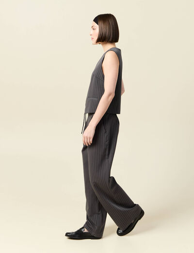 Veston sans manches gris femme