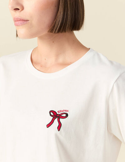Pyjama coton haut + bas rouge femme