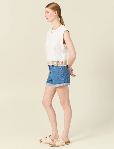 T-shirt éco-responsable ecru femme
