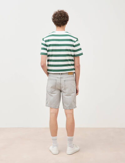Bermuda en jean coton denim snow gris homme