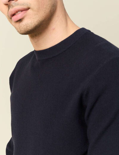 Pull éco-responsable bleu marine homme