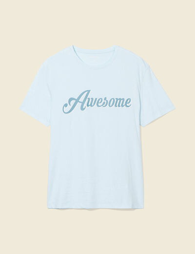 T-shirt manches courtes bleu ciel homme