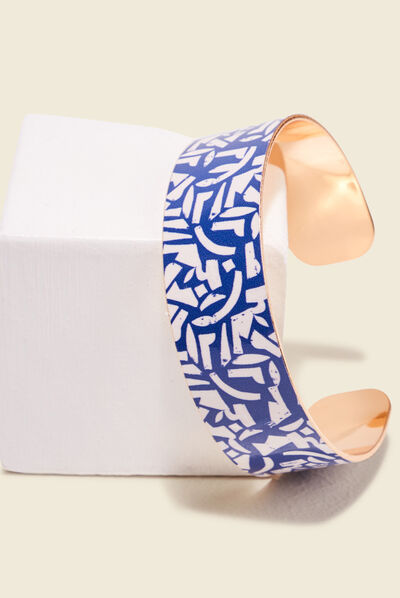 Bracelet manchette bleu electrique femme