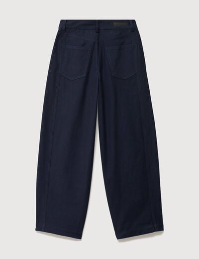 Pantalon coupe regular bleu marine femme
