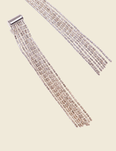 Boucles d'oreilles pendantes couleur argent femme