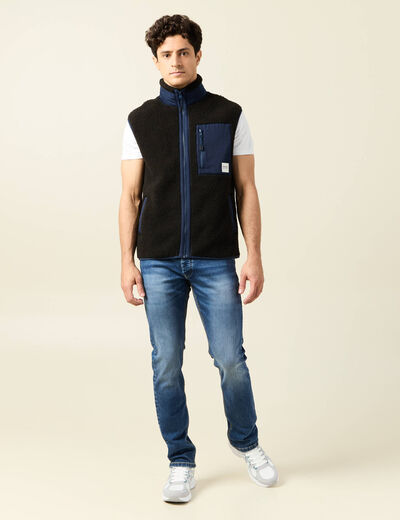 Jeans straight 5 poches denim stone homme