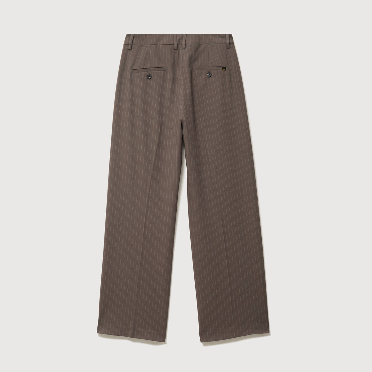 Pantalon droit taille haute taupe femme