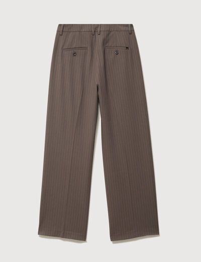 Pantalon droit taille haute taupe femme