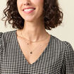 Collier 2 rangs couleur or femme