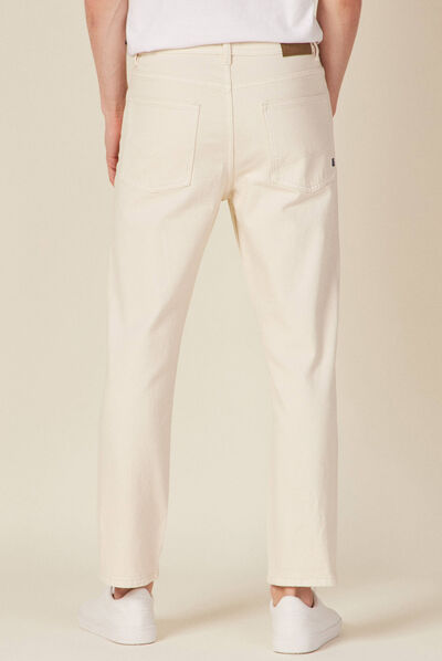 Jeans slim 5 poches denim blanc homme