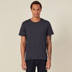 T-shirt cintr&eacute; col rond manches courtes bleu fonc&eacute; homme