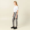 Jeans mom 7/8ème denim snow gris femme
