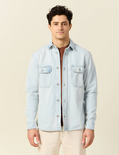 Surchemise en jean denim snow bleach homme