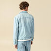 Veste droite en jean denim bleach homme