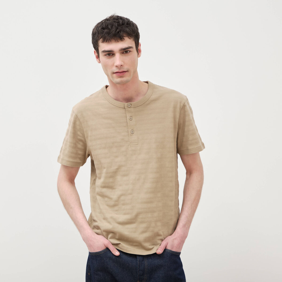 T-shirt en coton vert olive homme