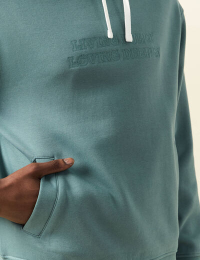 Sweat à capuche vert foncé homme