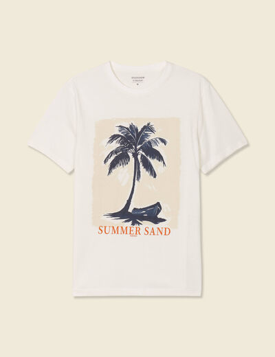 T-shirt manches courtes ecru homme