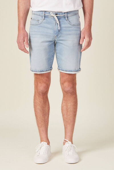 Bermuda confort ultra stretch denim bleach homme