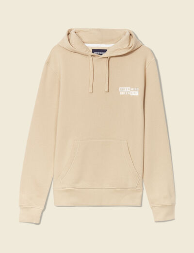 Sweat à capuche beige homme