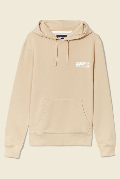 Sweat à capuche beige homme