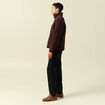 Sweat effet polaire col montant bordeaux homme