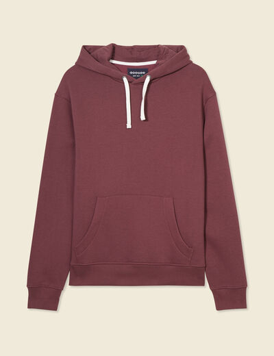 Sweat à capuche bordeaux homme