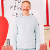 Sweat manches longues avec broderie bleu ciel homme