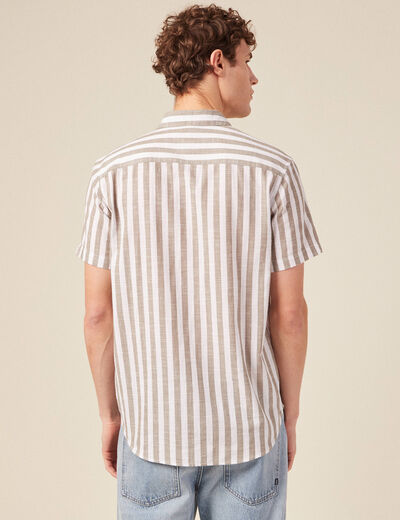 Chemise manches courtes vert kaki homme