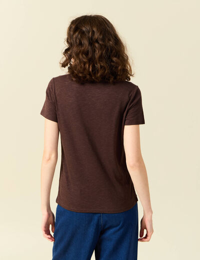 T-shirt éco-responsable marron femme