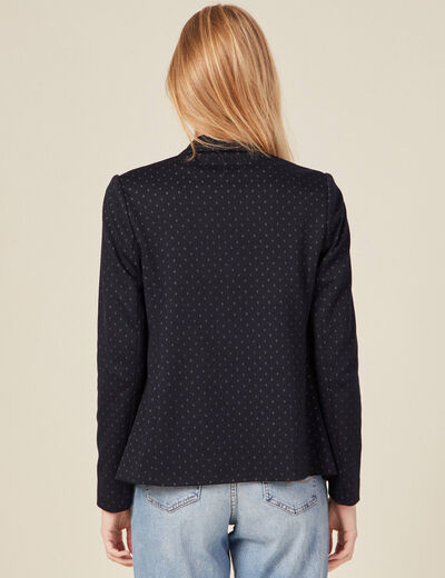 Veste blazer droite bleu foncé femme