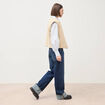 Gilet sans manches r&eacute;versible bleu femme