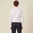Chemise cintr&eacute;e en coton manches longues blanc homme
