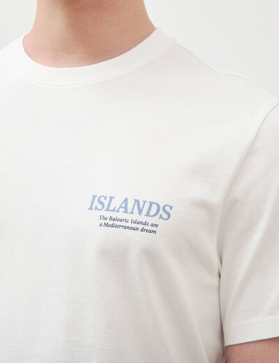 T-shirt en coton ecru homme