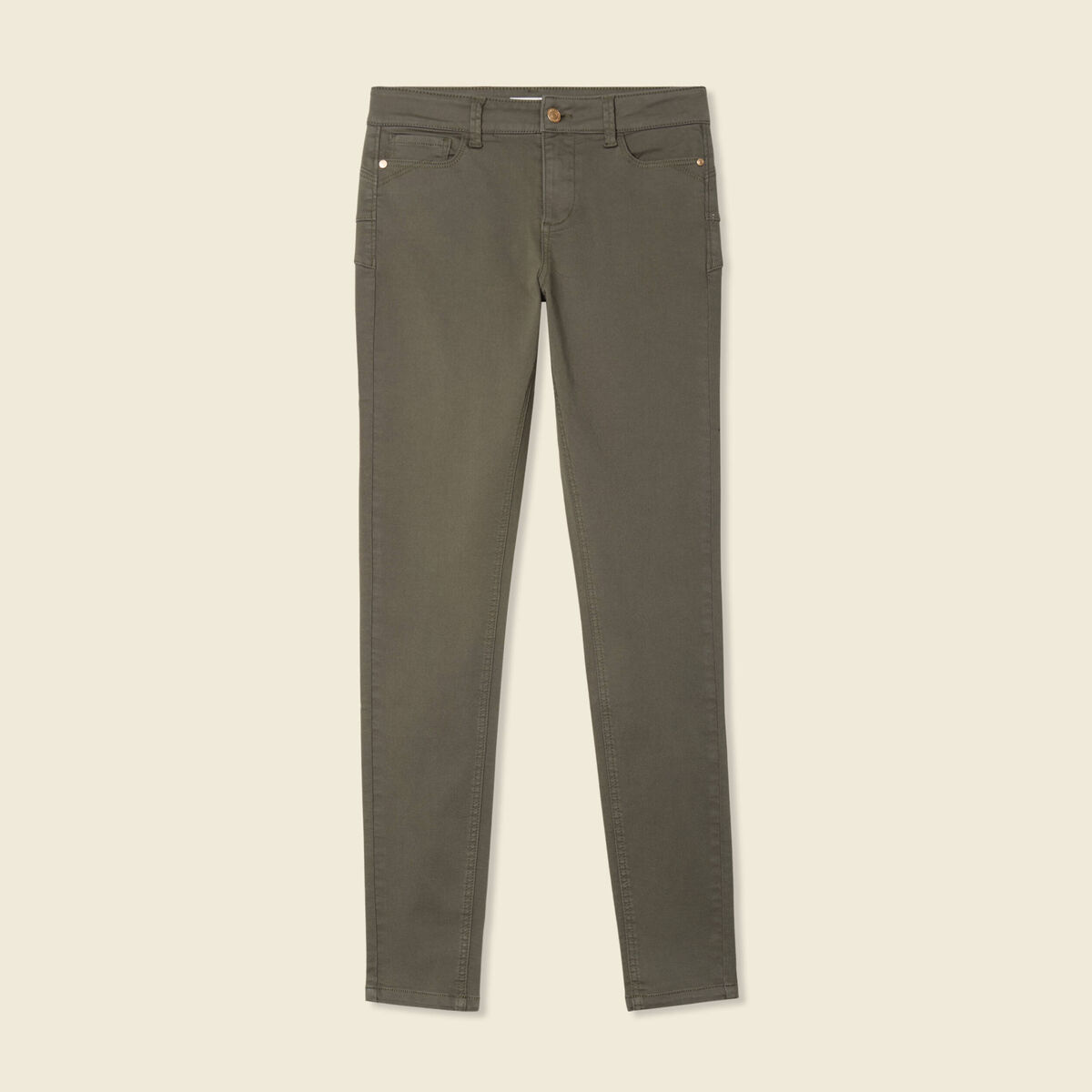 Pantalon Audrey - skinny push up vert kaki femme