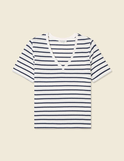 T-shirt manches courtes ecru femme