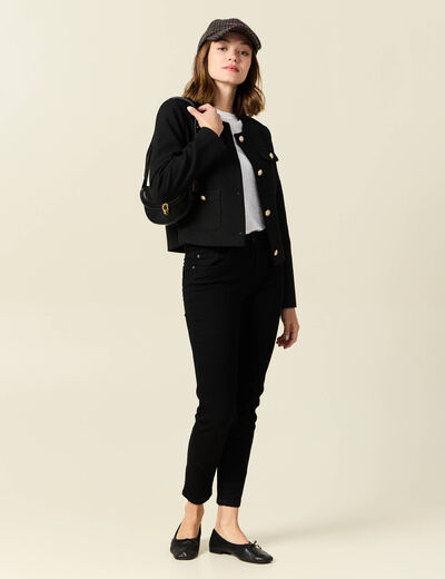 Jeans Vanessa - slim taille basse 7/8ème denim noir femme