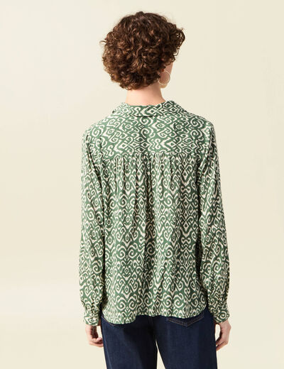 Blouse manches longues vert kaki femme