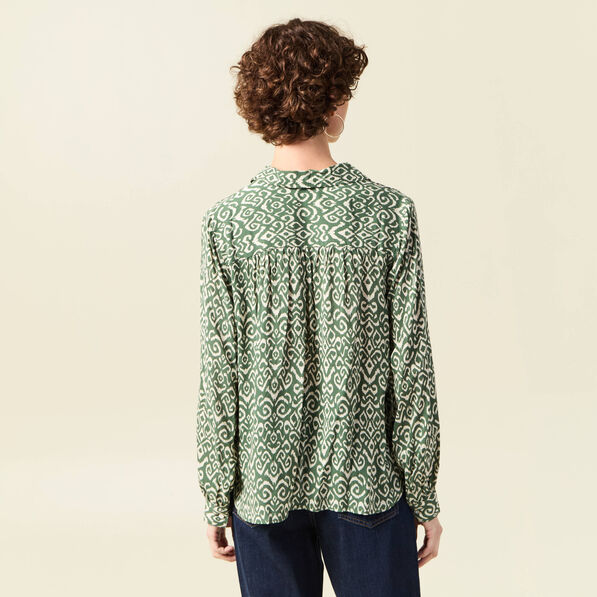 Blouse manches longues vert kaki femme