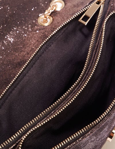 Sac métallisé noir femme