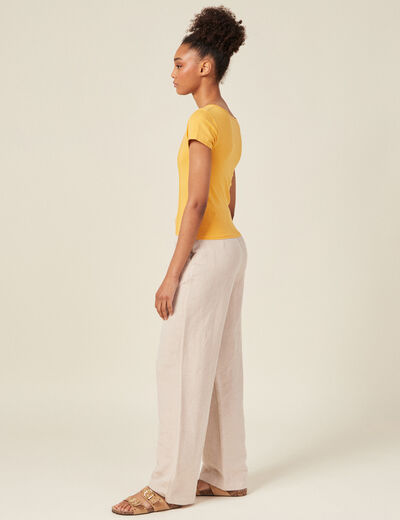 T-shirt manches courtes jaune femme